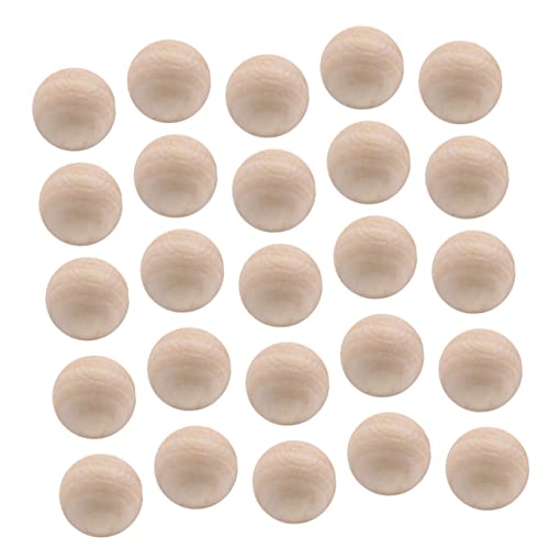 jojofuny 100Stücke Runde Holzperlen Natürlichem Lotus Holz Unbeschichtet DIY Bastelmaterial für Schmuckherstellung und Malerei ohne Loch für Kreative Projekte von jojofuny