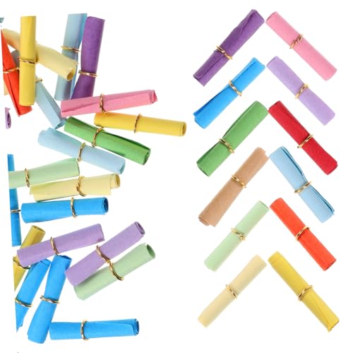 jojofuny 100Stücke Wunschpapier Mini Schriftrollen für Flaschen DIY Botschaften für Besondere Anlässe Farbenfrohe Papierrollen zur Dekoration von jojofuny