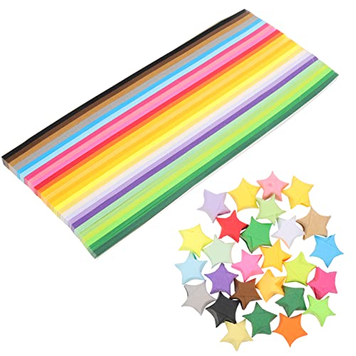 jojofuny 1030 Blatt Faltpapier für Origami Farben Bunte Sternenpapierstreifen für Kreative Bastelprojekte für Partys zur Dekoration von Hochzeiten und Festen von jojofuny