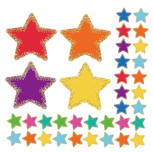 jojofuny 108 Blatt Stern Papierschnittpapier Geplatzte Sternausschnitte Schilder Papiersterne Ornamente Mini Sternausschnitt Bunte Ränder Klassenzimmer Bulletin Ausschnitte von jojofuny