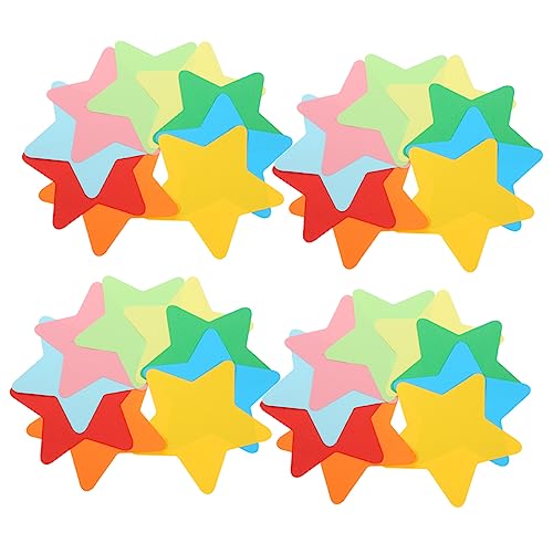 jojofuny 108 Stück Teiliges Bunte Papierstern Dekorationen Leuchtende Sternformen für Wanddekoration Klassenzimmer Praktische Papierausschnitte für Kinderzimmer Party und Bastelprojekte von jojofuny
