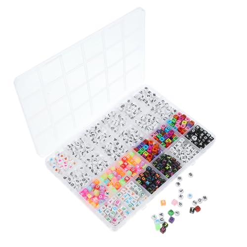 jojofuny 1080 Stück Stabile Kunststoff Buchstabenperlen für Diy Schmuckherstellung Runde Alphabetperlen Bastelzubehör für Armbänder und Kreative Projekte Geeignet für Bastelenthusiasten von jojofuny