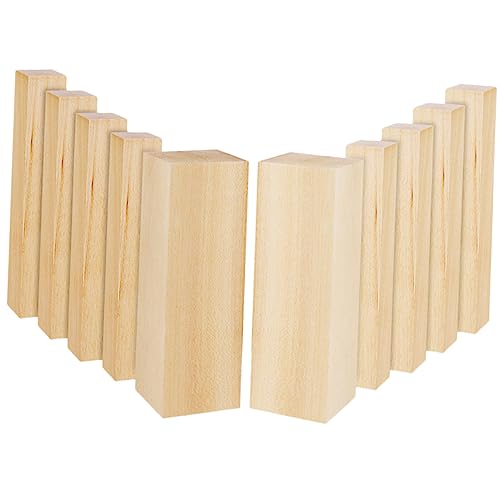 jojofuny 10Stücke Basswood Schnitzholzblöcke Unvollendete Holzblöcke für Anfänger und Profis für Holzschnitzerei Whittling und Kunstprojekte von jojofuny