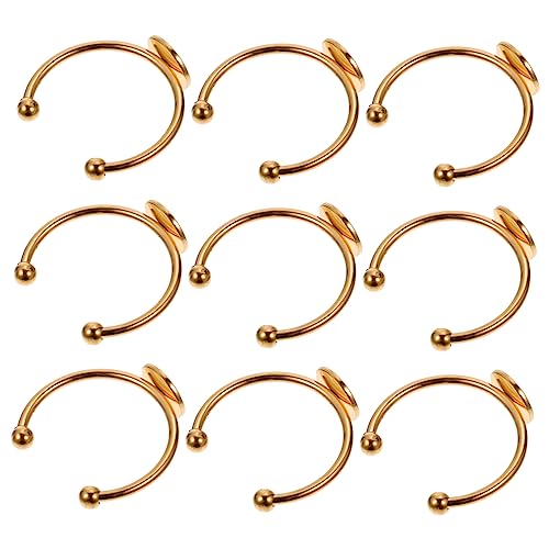 jojofuny 10Stücke DIY Ringrohlinge Verstellbare Basis Goldfarbene Ringe für Schmuckherstellung und Personalisierte Designs Perfektes Zubehör jojofuny 10Stücke DIY Ringrohlinge Verstellbare Basis Goldfarbene Ringe für Schmuckherstellung und Personalisierte Designs Perfektes Zubehör von jojofuny