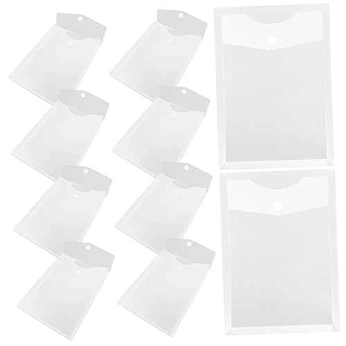 jojofuny 10Stücke Dokumenten Aufbewahrungstaschen Transparente Aktentaschen mit Knopfdesign Farbige Büro Aktentaschen für Schule und Büro zur Sicheren Aufbewahrung von jojofuny