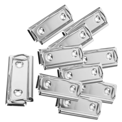 jojofuny 10Stücke Metall Dokumentplatten Clips Klemmbrett Clip für Büro Schule und Zuhause Robuste Klammer für Memos und Notizen ohne Schutzwinkel von jojofuny