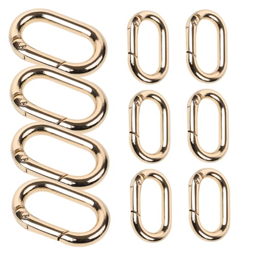 jojofuny 10Stücke Metall Oval Karabiner Mit Federschnappverschluss Vielseitige Schnallen Für DIY Taschen Schlüsselanhänger Und Mehr Edelgoldener Farbe von jojofuny