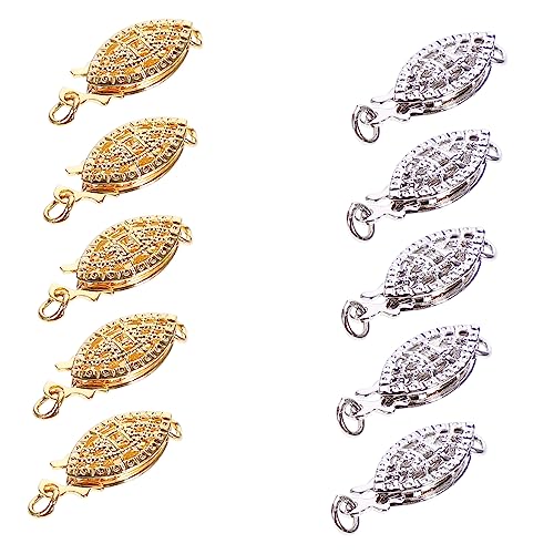 jojofuny 10Stücke Ovaler Fischhakenverschluss für DIY Schmuckherstellung Schmuck Zubehör für Armbänder Weiße und Goldene Verschlüsse Leicht und Vielseitig jojofuny 10Stücke Ovaler Fischhakenverschluss für DIY Schmuckherstellung Schmuck Zubehör für Armbänder Weiße und Goldene Verschlüsse Leicht und Vielseitig von jojofuny
