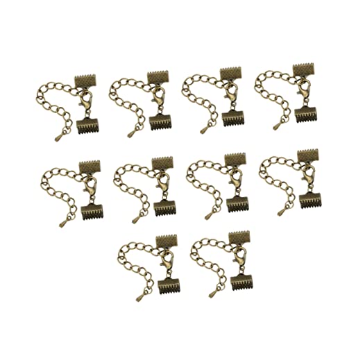 jojofuny 10Stücke Schmuckverschluss Klemmen Für Lederband DIY Charme Schnalle Mit Eisenkette Und Hummerschnalle Für Armbänder Und Halsketten jojofuny 10Stücke Schmuckverschluss Klemmen Für Lederband DIY Charme Schnalle Mit Eisenkette Und Hummerschnalle Für Armbänder Und Halsketten von jojofuny