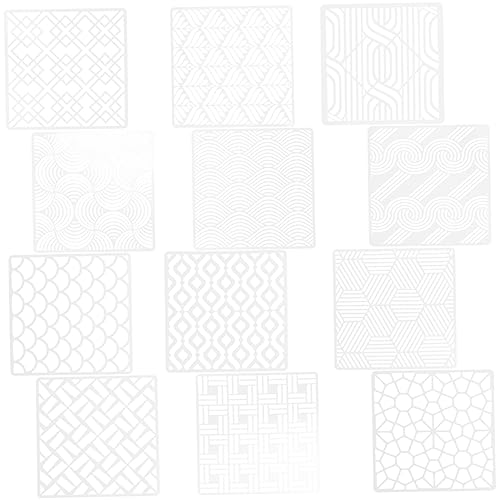 jojofuny 12 Blatt Schimmel zeichnen Kreisvorlage Zeichnung für geometrische Schablone Formen Und Texturmalerei Vorlagen Malschablonen selber machen Architektur-Schablone das Haustier Weiß von jojofuny