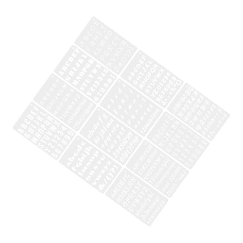 jojofuny 12 Blatt Teiliges Buchstaben Schablonen aus Langlebigem Kunststoff Wiederverwendbar Vielseitig für Wandmalerei Holzdekoration DIY Bastelprojekte Leichte Tragbare Malvorlagen für von jojofuny