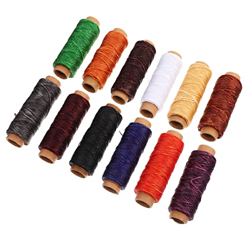 jojofuny 12 Rollen Farben Gewachste Nähschnur für Diy Handwerk Nähfäden für Kleidung Stoffe und Dekoration für Anfänger und Handarbeiter von jojofuny