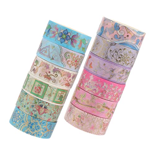 jojofuny 12 Rollen Heißpräge-Washi-Tape Aufkleber Washi-Papierklebeband mit Goldblockierung Washi-Tape zum Journaling Scrapbook-Klebebänder selber machen Flüsterpapier jojofuny 12 Rollen Heißpräge-Washi-Tape Aufkleber Washi-Papierklebeband mit Goldblockierung Washi-Tape zum Journaling Scrapbook-Klebebänder selber machen Flüsterpapier von jojofuny