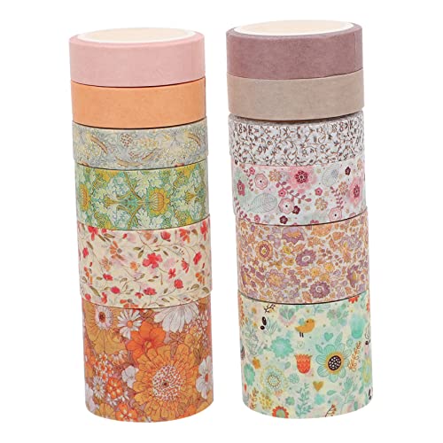 jojofuny 12 Rollen Kreatives Handbuchband Blumen- Handdekoration Party Klebestreifen alle aufkleber Washi -Klebeband Washi-Tape im frischen Stil DIY Washi Tape dekoratives Washi-Tape Papier von jojofuny