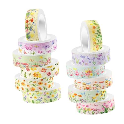 jojofuny 12 Rollen Transparentes Washi-tape Selbstklebende Diy-klebebänder Klebeband Für Scrapbooking Diy Klebeband Scrapbooking -vorräte Tagebuchband Bastelband Aufkleber von jojofuny