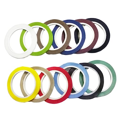 jojofuny 12 Rollen Washi Tape Soliden Farben Dünne DIY Klebebänder für Scrapbooking Planer und Geschenkverpackung Gemischte Farben von jojofuny