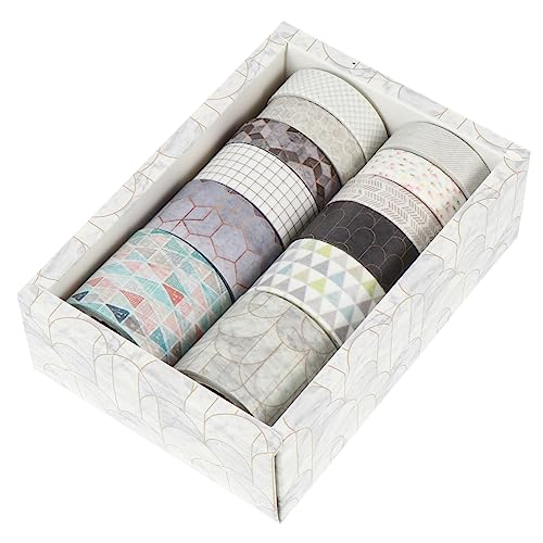 jojofuny 12 Rollen Washi-Tape the washi tape hochzeitslaken Stationery-Klebebänder nupsis dekorativ Zeitschrift Punkte aufkleber Geschenkverpackungsband DIY Washi Tapes Papier Grey von jojofuny