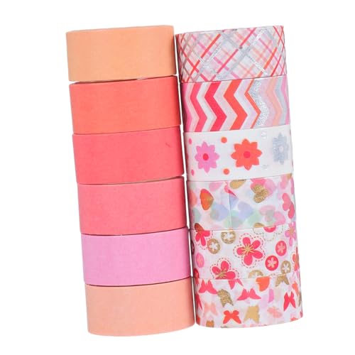 jojofuny 12 Rollen Washi-tape Vintage Washi Tape Dekorative Washi-klebebänder Bastelband Buch Washi Tape Handkontoband Urlaub Paketband Klebeband Für Scrapbooking Journaling Tape Papier von jojofuny