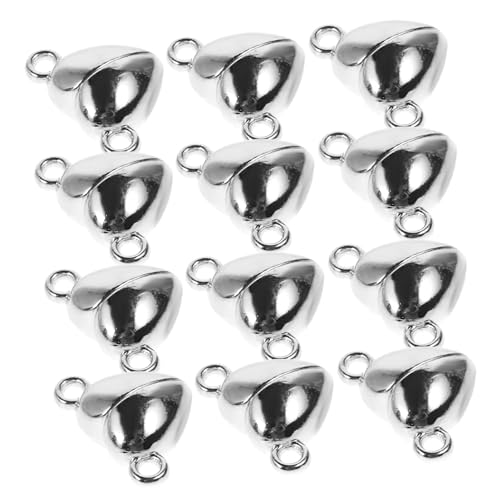 jojofuny 12 Sätze Tasten halskette verschluss Magnetverschluss Bastelbedarf Schmuck Magnetische Verschlüsse Glasanhänger für die Schmuckherstellung Schließfachmagnete Legierung Silver von jojofuny