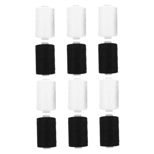 jojofuny 12 Spulen Polyester Nähgarn Set Sortiment Stickgarn Für Anfänger Schneidern Handquilten Schwarzes Nähzubehör von jojofuny