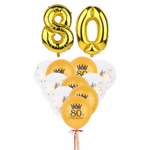 jojofuny 12 Stück 1 Satz Heliumballon Aus Folie Dekoration Zum 80-jährigen Jubiläum 80 Ballonnummern 80 Jahre Alte Geburtstagsdekoration 80 Jahre Ballon Erwachsener Geburtstagsparty Liefert von jojofuny