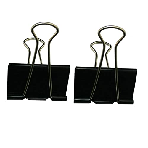 jojofuny 12 Stück Binder Clips aus Metall Schwarze Büroklammern für Täglichen Gebrauch für Organisation von Dokumenten und Notizen von jojofuny