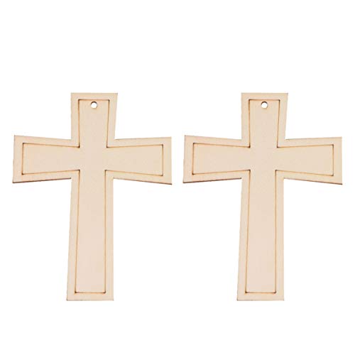jojofuny 12 Stück DIY Holz Kreuz Anhänger Beige Hängende Holzdekoration für Kreative Bastelprojekte Wanddekoration für Feste und Feiern von jojofuny