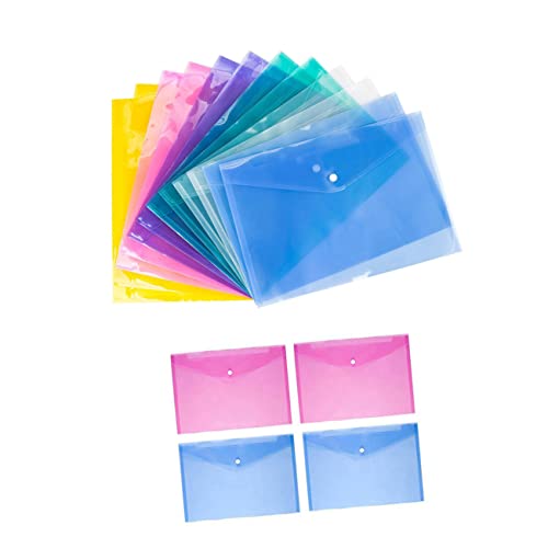 jojofuny 12 Stück Dokumententaschen Mit Druckknopf Transparente Umschläge Dokumententaschen Aktenordner Dokumenten Organizer Dokumententaschen Dokumenten Aktentaschen von jojofuny