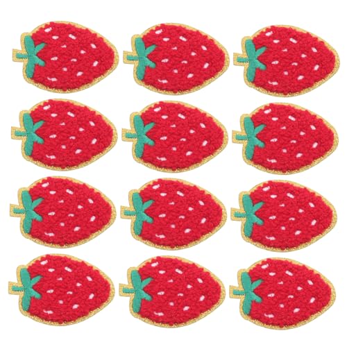 jojofuny 12 Stück Erdbeer-aufnäher Zum Aufbügeln: Süßes Obst-aufnäher-reparaturzubehör – Bestickte Applikation – Bastelzubehör Für Kleidung, Rucksack, Mütze jojofuny 12 Stück Erdbeer-aufnäher Zum Aufbügeln: Süßes Obst-aufnäher-reparaturzubehör – Bestickte Applikation – Bastelzubehör Für Kleidung, Rucksack, Mütze von jojofuny