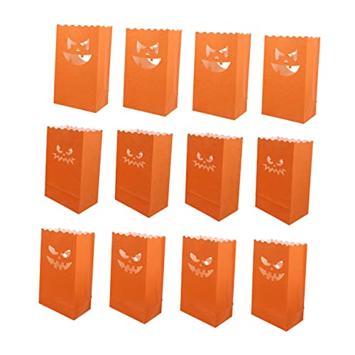 jojofuny 12 Stück Halloween Papierkerzen Tüten mit LED Licht Feuersichere Kürbisgesicht Laternen Dekorative Papiertüten für Tisch und Outdoor Deko Halloween Party Atmosphäre jojofuny 12 Stück Halloween Papierkerzen Tüten mit LED Licht Feuersichere Kürbisgesicht Laternen Dekorative Papiertüten für Tisch und Outdoor Deko Halloween Party Atmosphäre von jojofuny