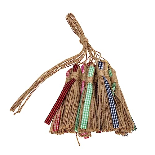 jojofuny 12 Stück Jute Quasten Bastelmaterial für Diy Holzperlen und Handarbeiten Naturfaser Deko für Hochzeiten Weihnachten Feiertage Rustikalen Stil von jojofuny