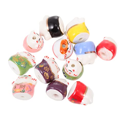 jojofuny 12 Stück Keramikkatzenperlen Diy Schmuckzubehör für Armbänder und Anhänger Große Bohrung für Bastelprojekte jojofuny 12 Stück Keramikkatzenperlen Diy Schmuckzubehör für Armbänder und Anhänger Große Bohrung für Bastelprojekte von jojofuny