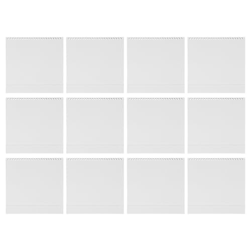 jojofuny 12 Stück Teiliges DIY Tischkalender-ständer mit Löchern Stabiler Dreieckiger Kalenderhalter aus Perlmuttweiß Praktische Kalenderbasis für Individuelle Desktop-planer und Dekoration von jojofuny