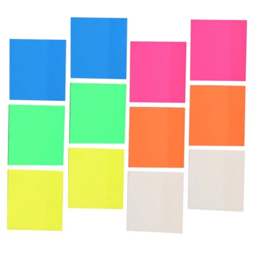jojofuny 12 Stück Teiliges Farbige Haftnotizen mit Fluoreszierenden Index Tabs Abnehmbare Klebezettel für Effizientes Notieren und Organisieren im Büro und Beim Studium von jojofuny