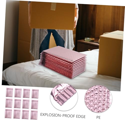jojofuny 12 Stück Teiliges Gepolsterte Luftpolster versandtaschen Rosa Bubble Mailer mit Stoßdämpfender Wasserdichter für Sicheren Paketversand und Aufbewahrung von jojofuny