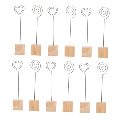jojofuny 12 Stück Teiliges Holz Kartenhalter mit Clips für Notizen und Fotos Stabiler Tischkartenhalter für Büro Hochzeit und Zuhause Kreative Dekoration Sicher und Praktisch von jojofuny