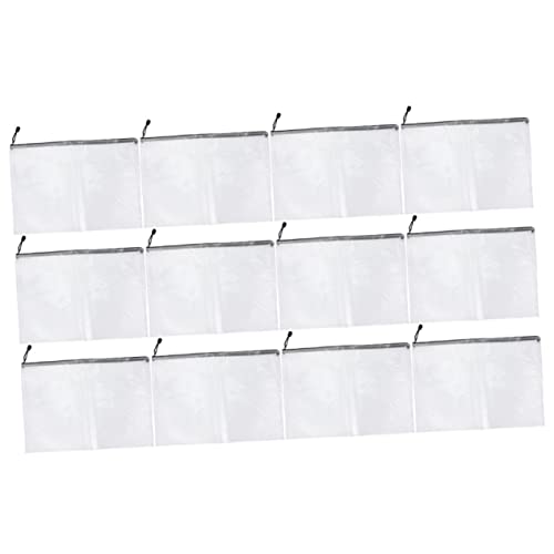 jojofuny 12 Stück Teiliges PVC Netz Dokumententaschen Wasserdichte Reißverschlusstaschen für Schreibwaren Transparente Aufbewahrungstaschen für Büro und Schule von jojofuny