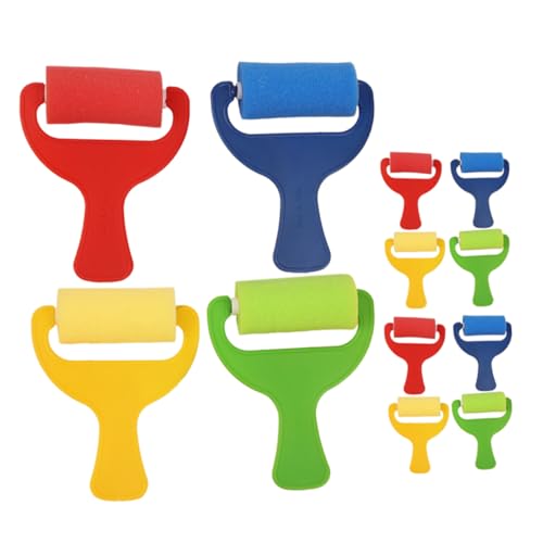 jojofuny 12 Stück Teiliges Schwammpinsel für DIY Malerei Farbige Roller für Kreative Bastelprojekte für Kunstunterricht und Heimgebrauch Sicher und Vielseitig Einsetzbar von jojofuny