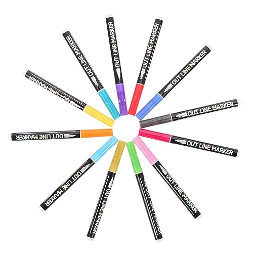 jojofuny 12 Stück Textmarker Abwaschbare Marker Kunstmarker Malen Sie Markierungen Tragbarer Farbstift Lackmarkierungen Für Malbuchbuch Zeitschriftenmarker Farbige Markierungen Abs Bunt von jojofuny
