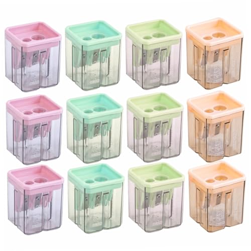 jojofuny 12 Stück Transparente Doppelloch Bleistiftspitzer für Schüler Handgeführte Anspitzer Macaron Farben Zubehör für Schule und Büro jojofuny 12 Stück Transparente Doppelloch Bleistiftspitzer für Schüler Handgeführte Anspitzer Macaron Farben Zubehör für Schule und Büro von jojofuny