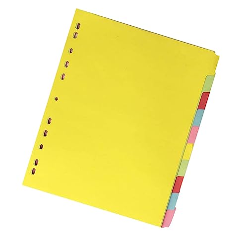 jojofuny 12 Stück Trennblätter mit Löchern Indexkarten für Hefter Kategorisieren und Organisieren von Notizen und Dokumenten Büro und Schule von jojofuny