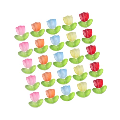jojofuny 120 Stück DIY Tulpenperlen Halbtransparente Glasperlen für Schmuckherstellung Vielseitige Beads für Armbänder und Handyketten Bastelmaterialien von jojofuny