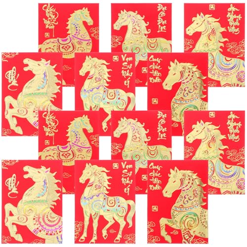 jojofuny 120 Stück Rote Umschläge für Chinesisches Neujahr Jahr Des Pferdes Vietnamesische Hong Bao mit Pferdemotiven Lai See Frühlingsfest Geldumschläge für Hochzeit und Feier jojofuny 120 Stück Rote Umschläge für Chinesisches Neujahr Jahr Des Pferdes Vietnamesische Hong Bao mit Pferdemotiven Lai See Frühlingsfest Geldumschläge für Hochzeit und Feier von jojofuny