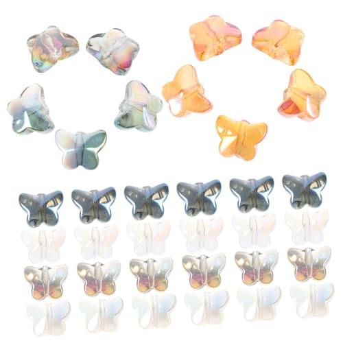 jojofuny 120 Stück Teiliges Bunter Glasperlen Schmetterlingsform für Diy Armbänder Handgemachte Schmuckzubehör für Kreative Bastelprojekte mit Verschiedenen Farbvarianten von jojofuny