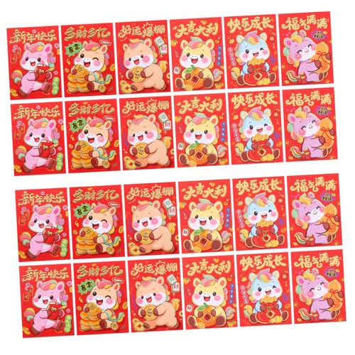 jojofuny 120 Stück Teiliges Chinesische Neujahrs Lucky Money Umschläge Jahr Des Pferdes Dickes Papier Lebendige Cartoon Pferd Motive Langlebige Rote Geldumschläge für Frühlingsfest jojofuny 120 Stück Teiliges Chinesische Neujahrs Lucky Money Umschläge Jahr Des Pferdes Dickes Papier Lebendige Cartoon Pferd Motive Langlebige Rote Geldumschläge für Frühlingsfest von jojofuny