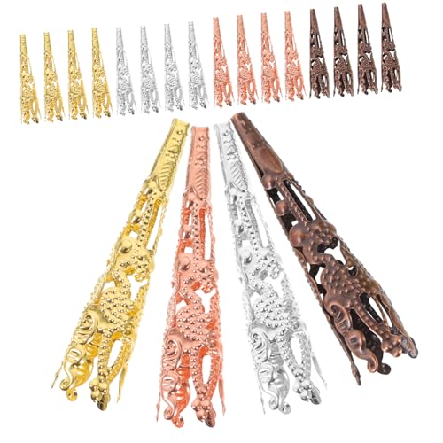 jojofuny 120 Stück Trompetenblüten Förmige Perlenkappen für DIY Schmuckherstellung Vielseitige Bead Caps für Armbänder Ohrringe und Leicht für Projekte von jojofuny