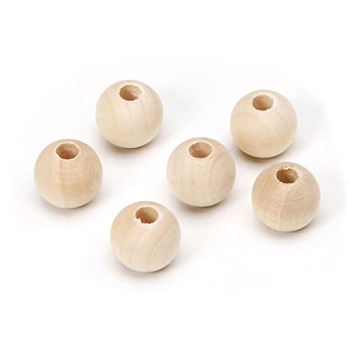 jojofuny 1200 Stück Runde Holzperlen Hellgelb Bastelperlen für DIY Schmuck Armbänder Ketten Kreative Handarbeiten Natürlichem Holz für Heimdekoration von jojofuny
