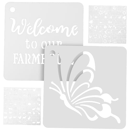 jojofuny 128 Stück Teiliges Schablonen Blumen Bauernhof Motive Wiederverwendbare Malvorlagen für DIY Scrapbooking Wand Boden-deko Waschbare Flexible Zeichenvorlagen für Kunsthandwerk jojofuny 128 Stück Teiliges Schablonen Blumen Bauernhof Motive Wiederverwendbare Malvorlagen für DIY Scrapbooking Wand Boden-deko Waschbare Flexible Zeichenvorlagen für Kunsthandwerk von jojofuny