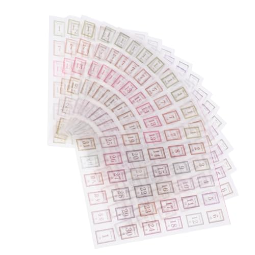 jojofuny 12Blätter Selbstklebende Tagesplan Kalenderaufkleber für Notizblöcke Dekorative Papieraufkleber für Scrapbooking und Planung Notizaufkleber Design von jojofuny