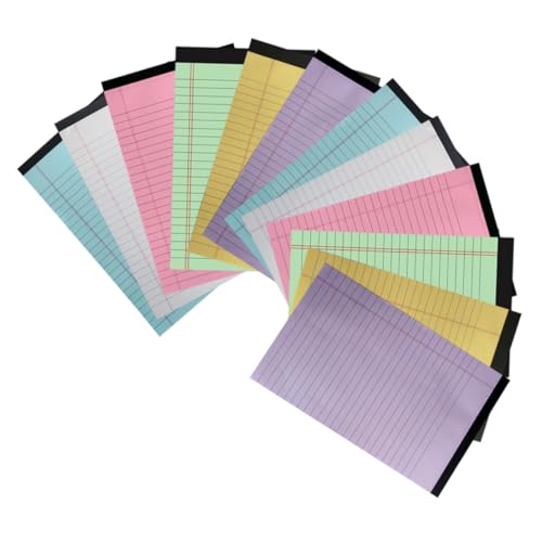 jojofuny 12Er-Pack Liniert Farbige Notizblöcke mit Perforierten Kleine Schreibblöcke für Schüler und Lehrer Vielseitige Memo Pads für Büro und Schule Reißbare Papierpads für Organisierte von jojofuny